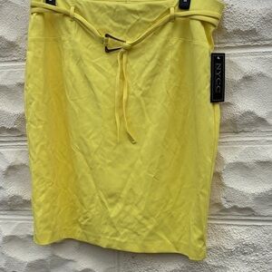 New York & Company Bright Yellow Tie-Front Pencil Skirt
